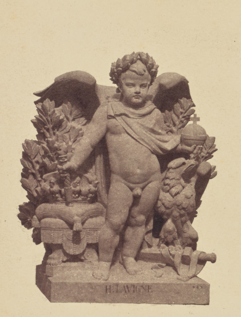 edouard Baldus:["L'Empire", Sculpture by Hubert Lavigne, Dec, Poster Print Wall Art
