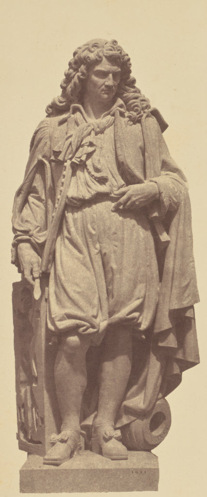 edouard Baldus:["Keller", Statue by Pierre Alfred Robinet, D, Poster Print Wall Art