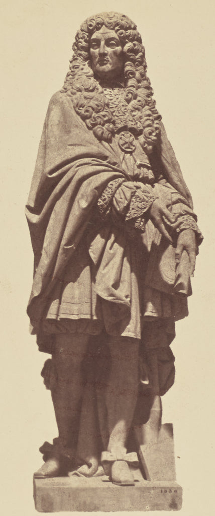 edouard Baldus:["Le Nôtre", Statue by Jean-Auguste Barre, D, Poster Print Wall Art