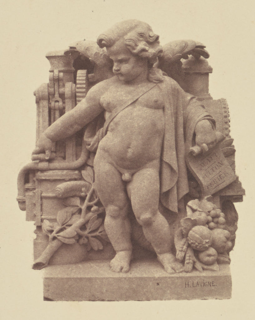 edouard Baldus:["La Vapeur", Sculpture by Hubert Lavigne, De, Poster Print Wall Art