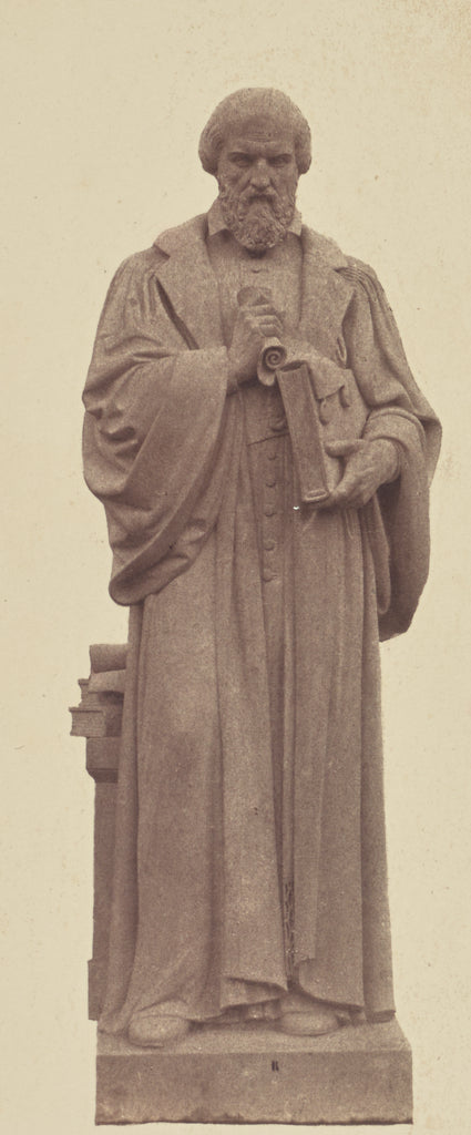 edouard Baldus:["L'Hospital", Statue by Eugène Guillaume, D, Poster Print Wall Art