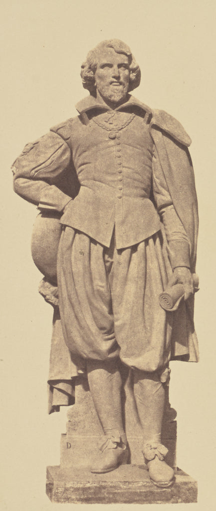 edouard Baldus:["De Brosse", Statue by Auguste Ottin, Decora, Poster Print Wall Art