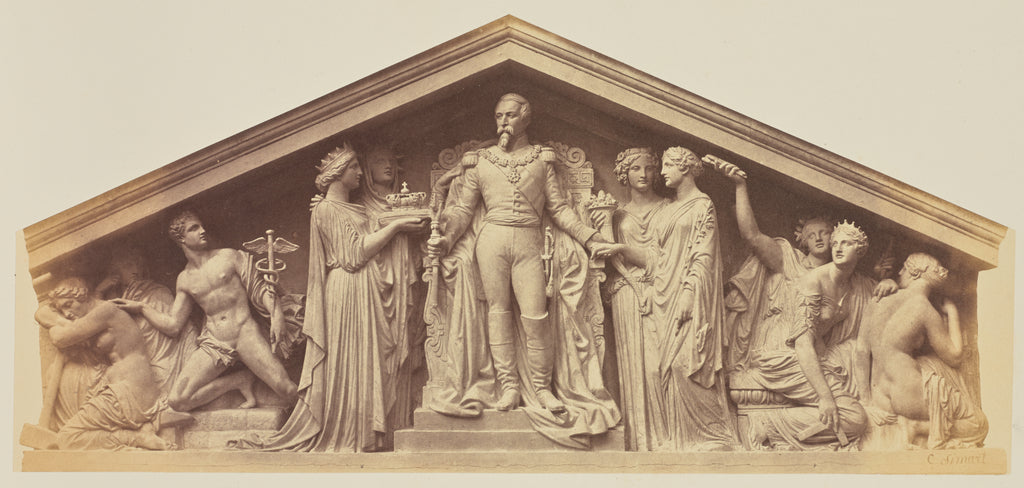 edouard Baldus:[The Pediment of the Pavillon Denon, Sculptur, Poster Print Wall Art