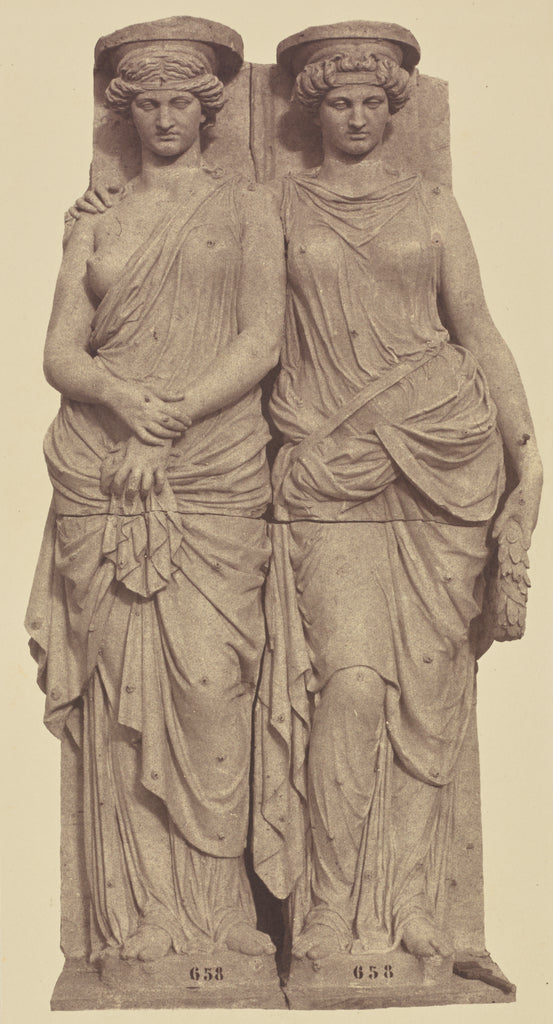 edouard Baldus:[Caryatids by Louis Brian, Decoration of the , Poster Print Wall Art