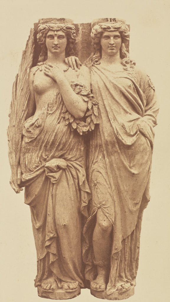 edouard Baldus:[Caryatids by Auguste Ottin, Decoration of th, Poster Print Wall Art