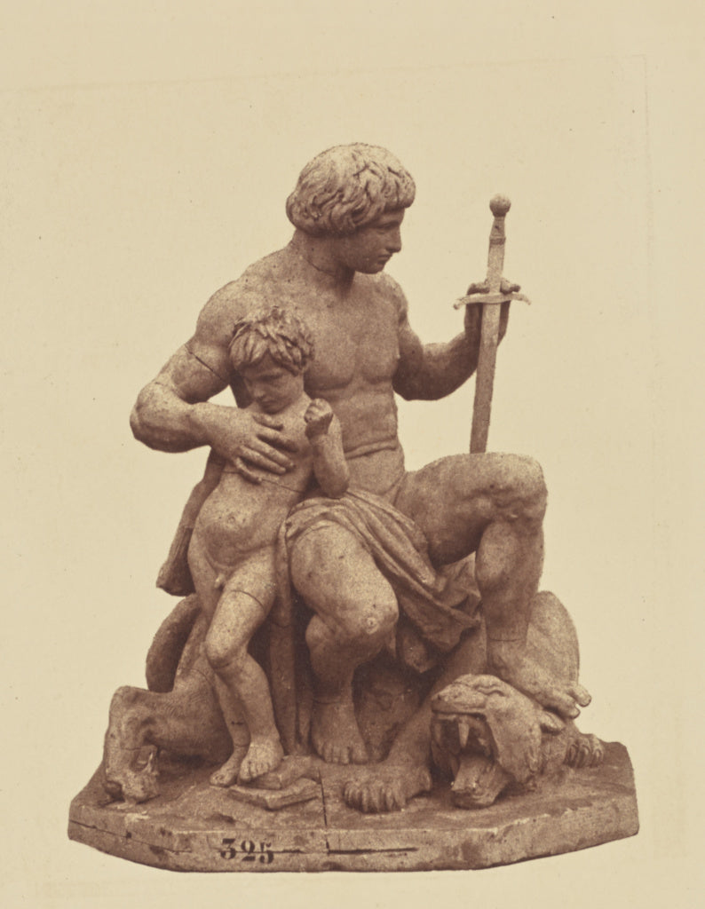 edouard Baldus:["L'Ordre", Sculpture by Antoine-Louis Barye,, Poster Print Wall Art