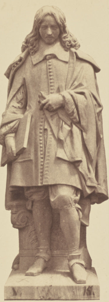 edouard Baldus:["Perrault", Statue by Auguste Hyacinthe Deba, Poster Print Wall Art