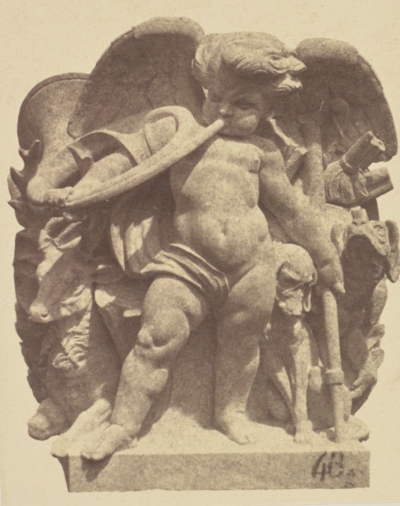 edouard Baldus:["La Chasse", Sculpture by Charles Auguste Le, Poster Print Wall Art