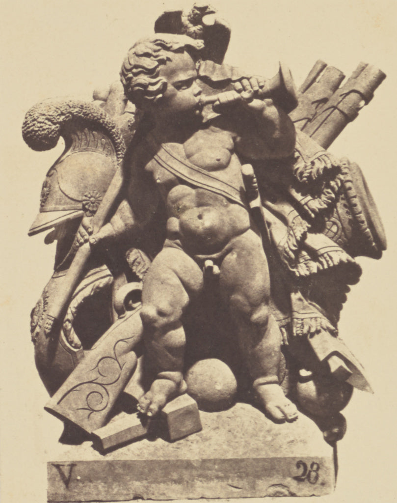 edouard Baldus:["Le Guerre", Sculpture by Democrito Gandolph,16x12"(A3)Poster