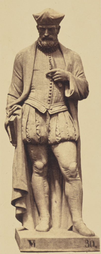 edouard Baldus:["Delorme", Statue by Jean Pierre Dantan, Dec, Poster Print Wall Art
