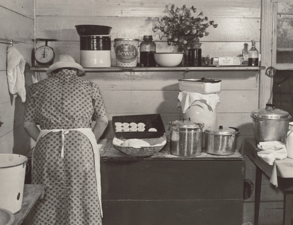 Marion Post Wolcott:One of the Wilkins family making biscuit,16x12"(A3)Poster