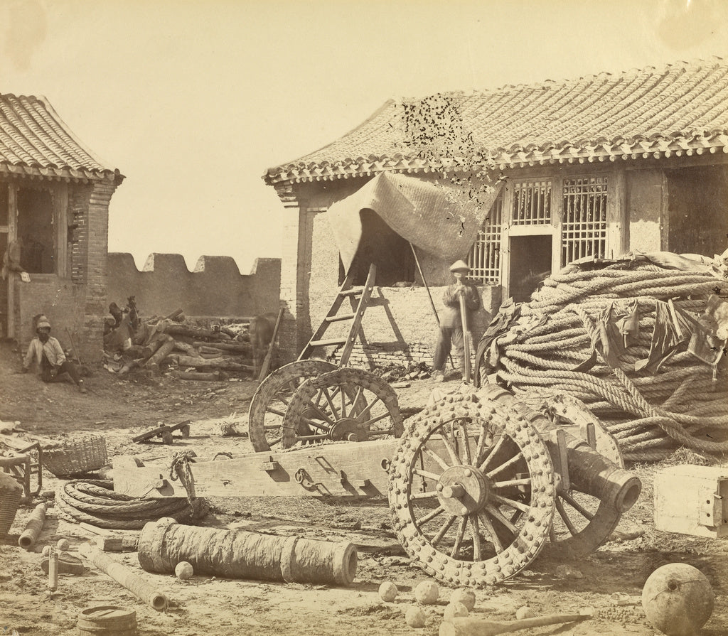 Felice Beato:[Interior of Pehtang Fort showing the Magazine , Poster Print Wall Art