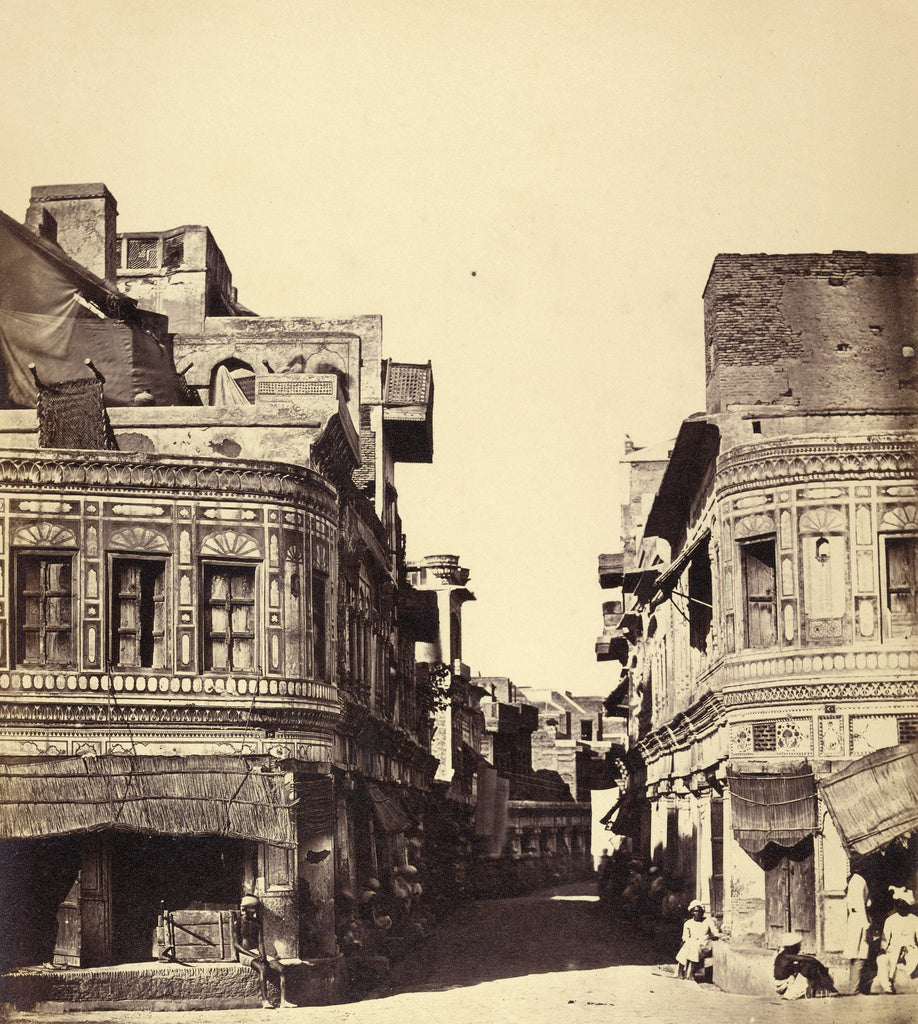 Felice Beato:Aloowala Kutra, Street in Muritsur, Poster Print Wall Art
