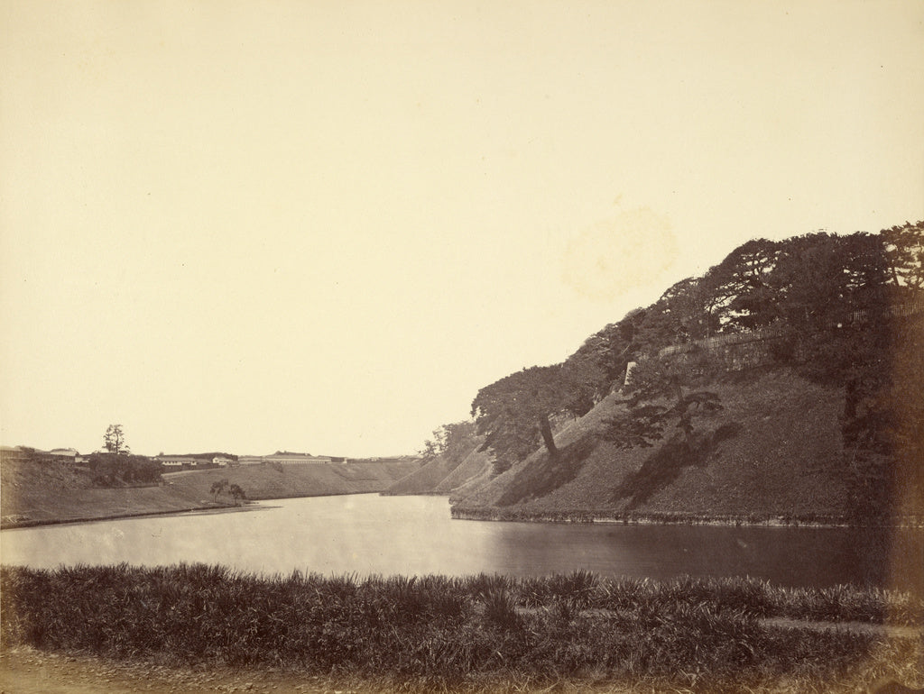 Felice Beato:View of the Moat at Edo Castle, Poster Print Wall Art