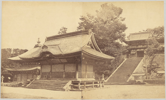 Felice Beato:[Shrine dedicated to Hachiman in Kamakura],16x12