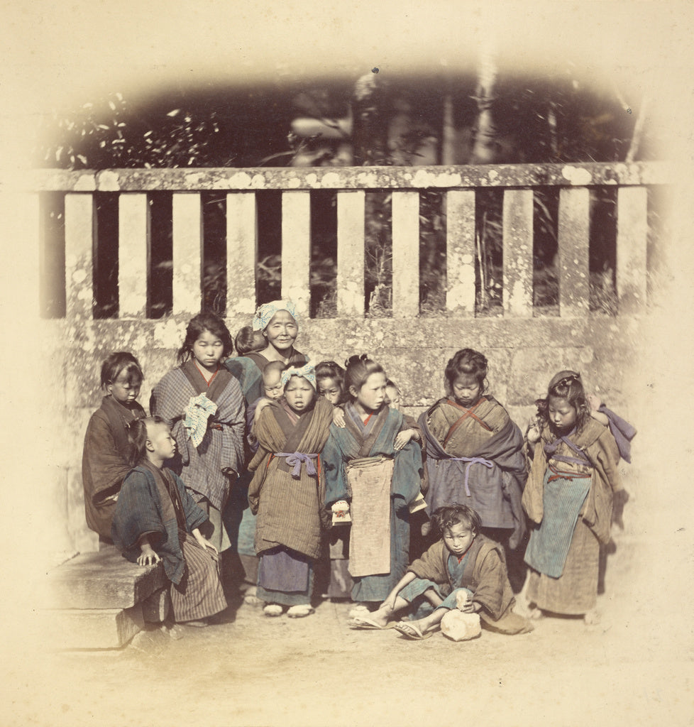 Felice Beato:[Old Woman and Children], Poster Print Wall Art