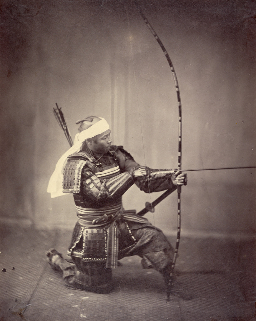 Felice Beato:Samurai with Long Bow, Poster Print Wall Art