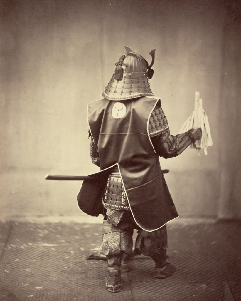 Felice Beato:Samurai Costume - Back view, Poster Print Wall Art