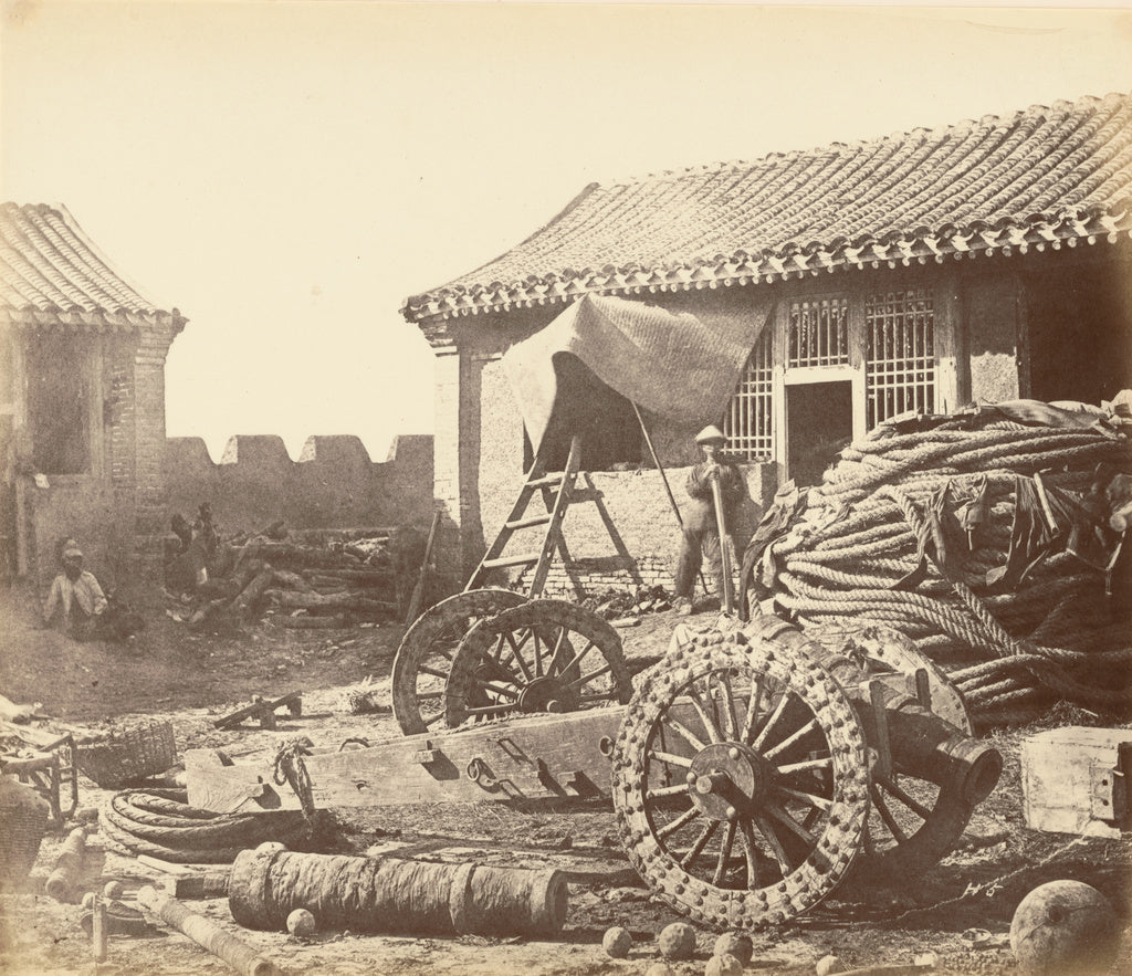 Felice Beato:Interior of the Pehtang Fort Showing the Magazi, Poster Print Wall Art