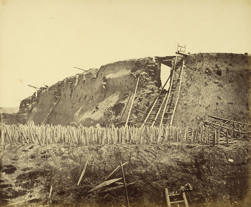 Felice Beato:[Angle of North Fort at which the French Entere, Poster Print Wall Art