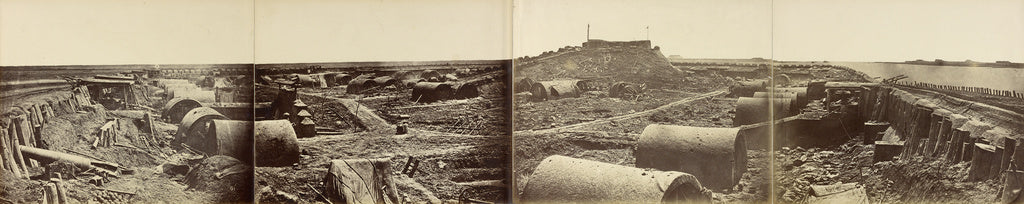 Felice Beato:[Panorama - Interior of the North Fort after it, Poster Print Wall Art