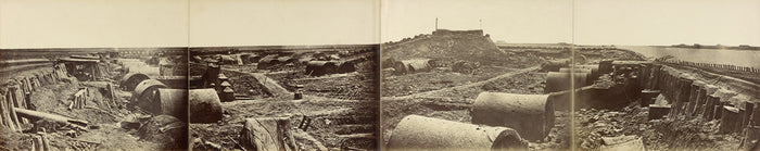Felice Beato:[Panorama - Interior of the North Fort after it,16x12