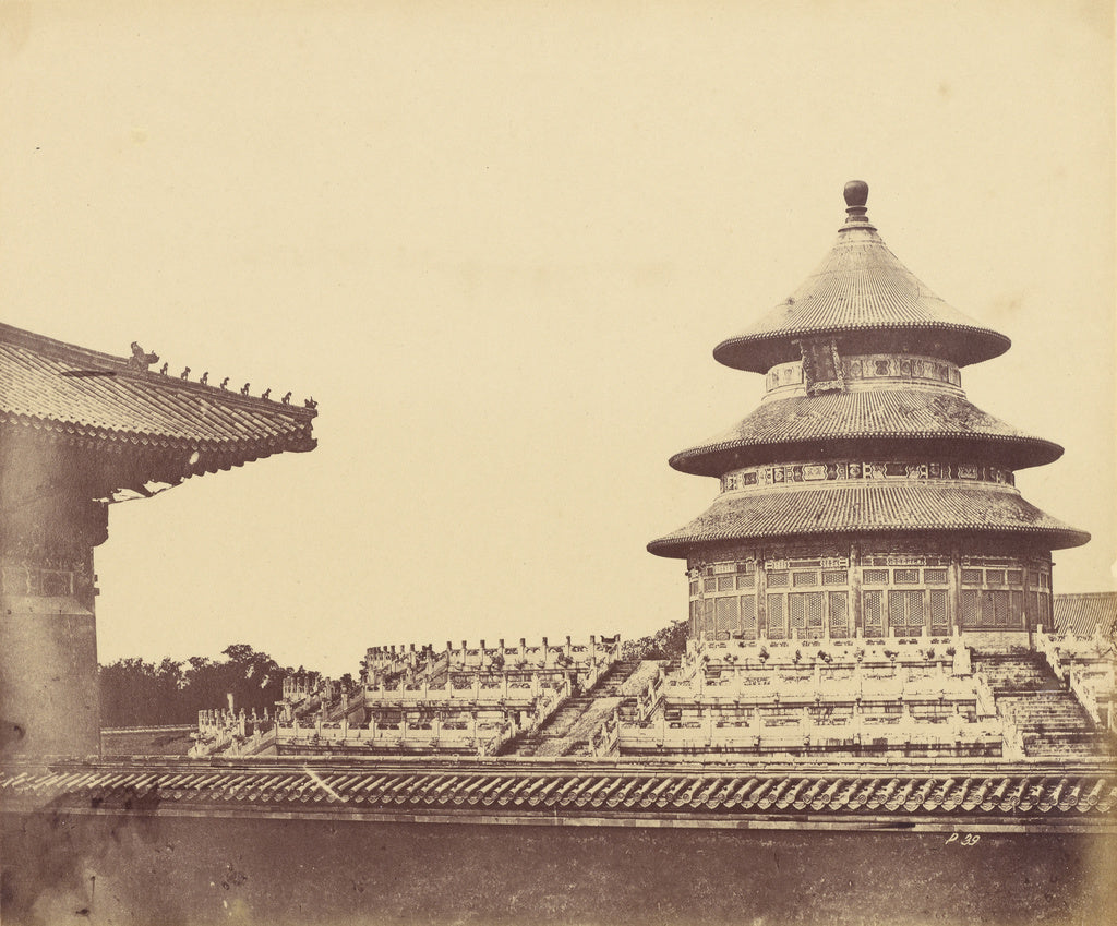 Felice Beato:Temple of Heaven from the Place Where the Pries, Poster Print Wall Art