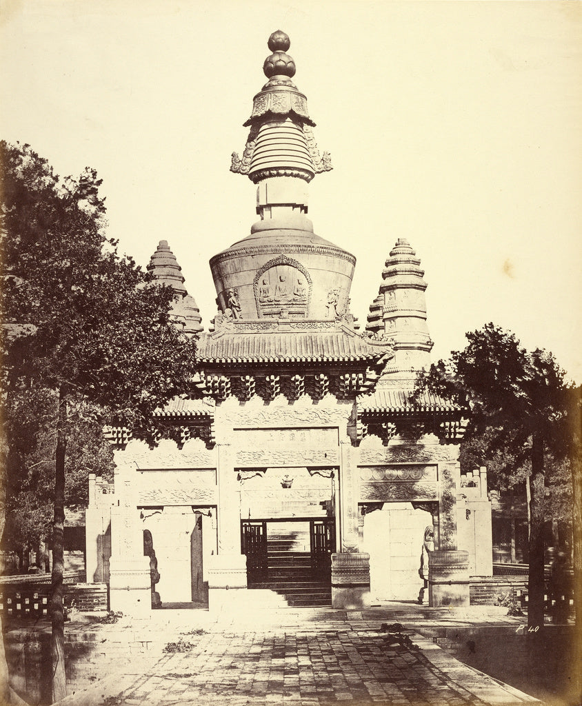 Felice Beato:[Thibetan Monument in the Lama Temple, Peking], Poster Print Wall Art