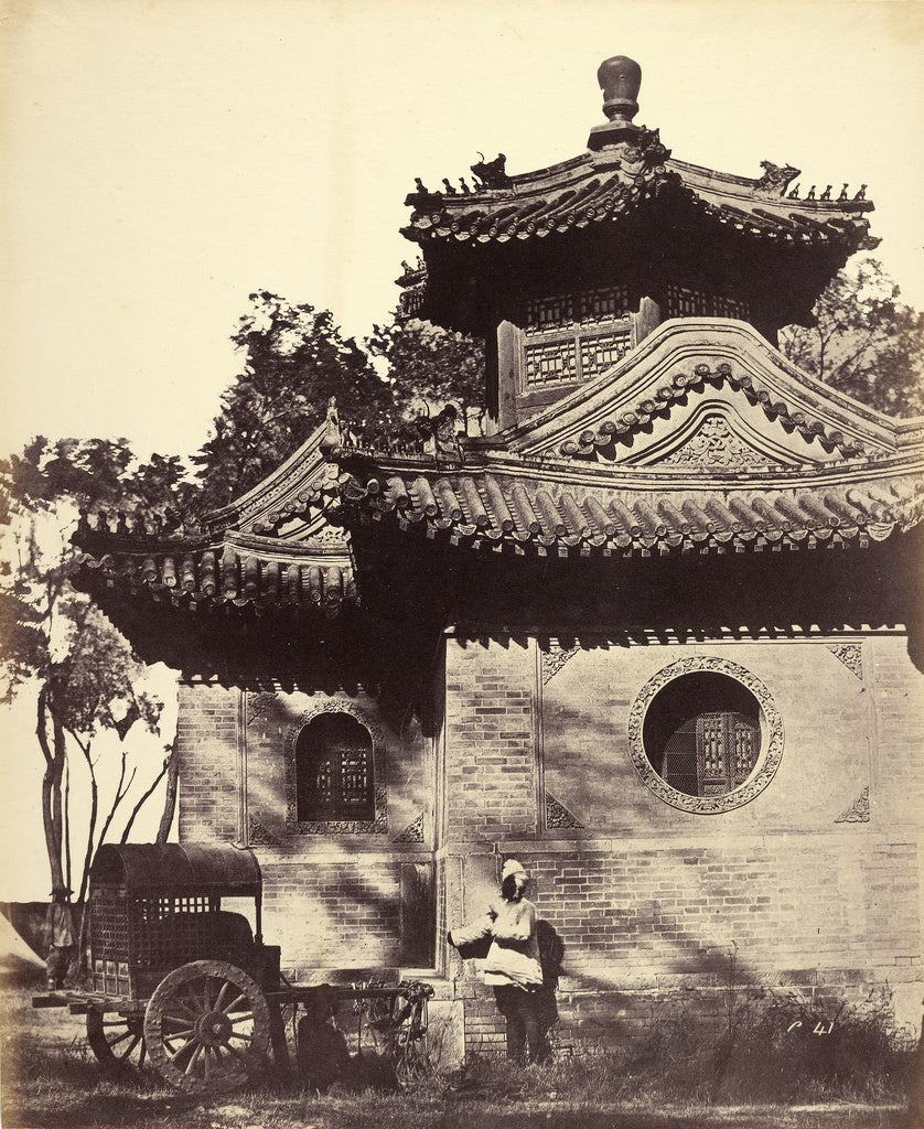 Felice Beato:Mosque, near Peking, Occupied by the Commander , Poster Print Wall Art