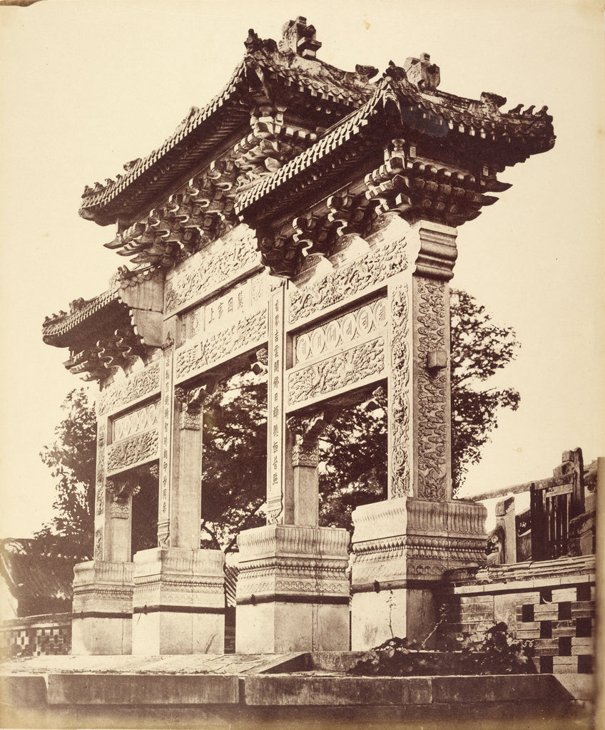 Felice Beato:Arch in the Lama Temple Near Pekin, October, 18, Poster Print Wall Art