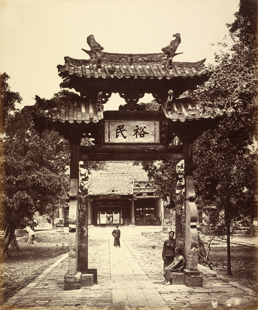 Felice Beato:[Entrance to Treasury, Canton, China], Poster Print Wall Art