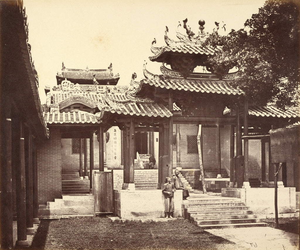 Felice Beato:[Entrance of the Five Genii Temple, Canton, Chi, Poster Print Wall Art