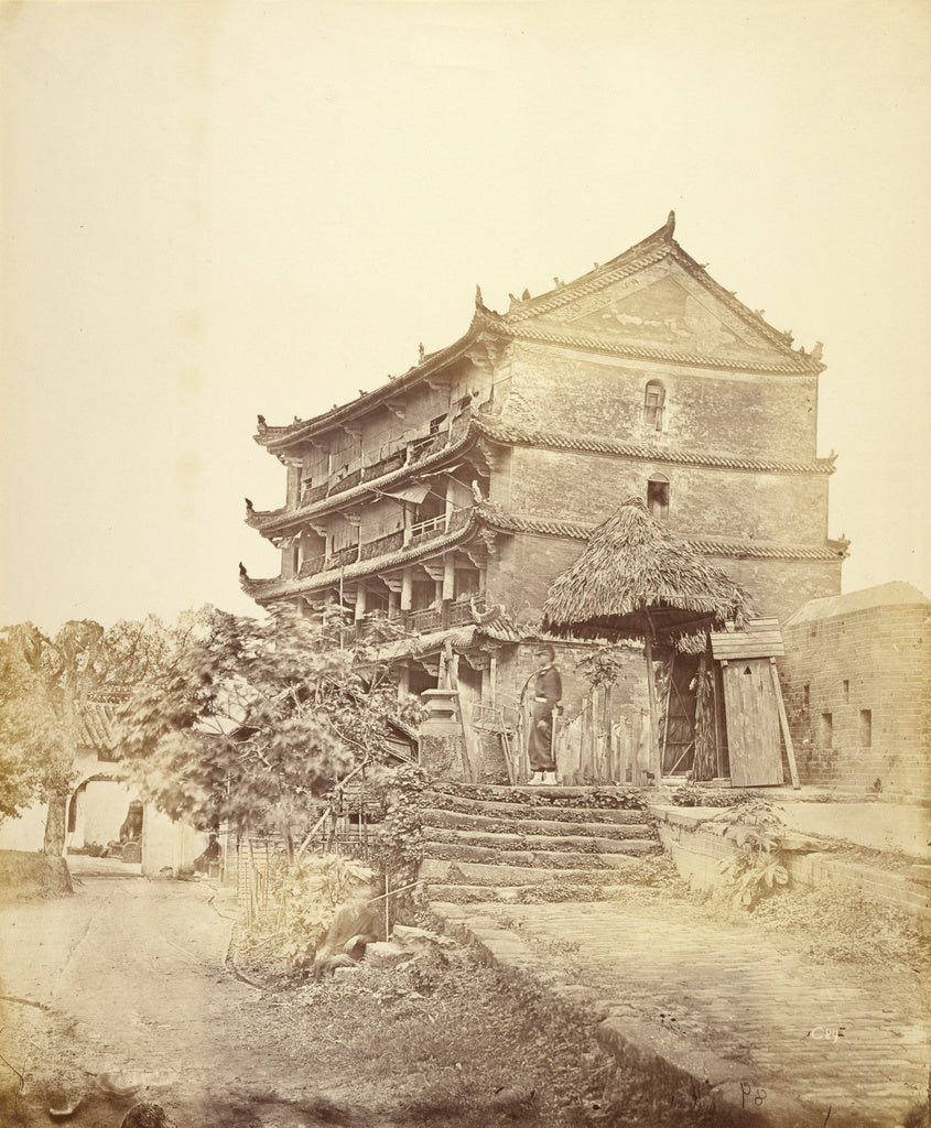 Felice Beato:[Five-storied Pagoda, Canton, China], Poster Print Wall Art