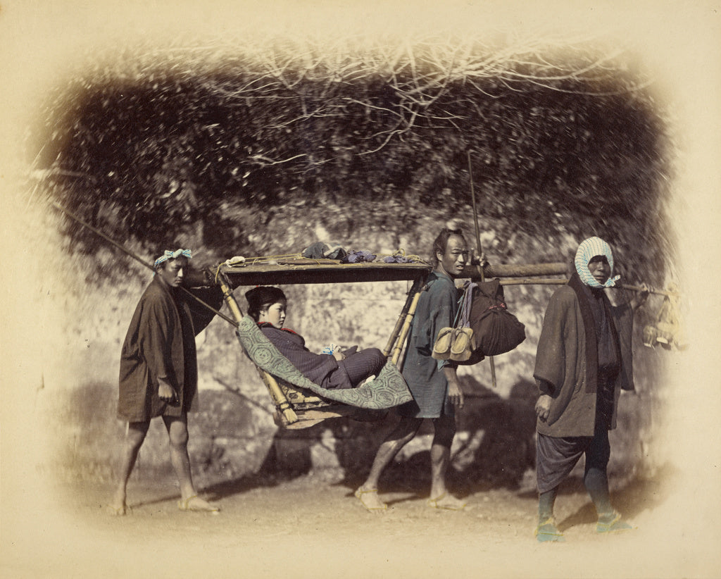 Felice Beato:Kango Bearers, Poster Print Wall Art