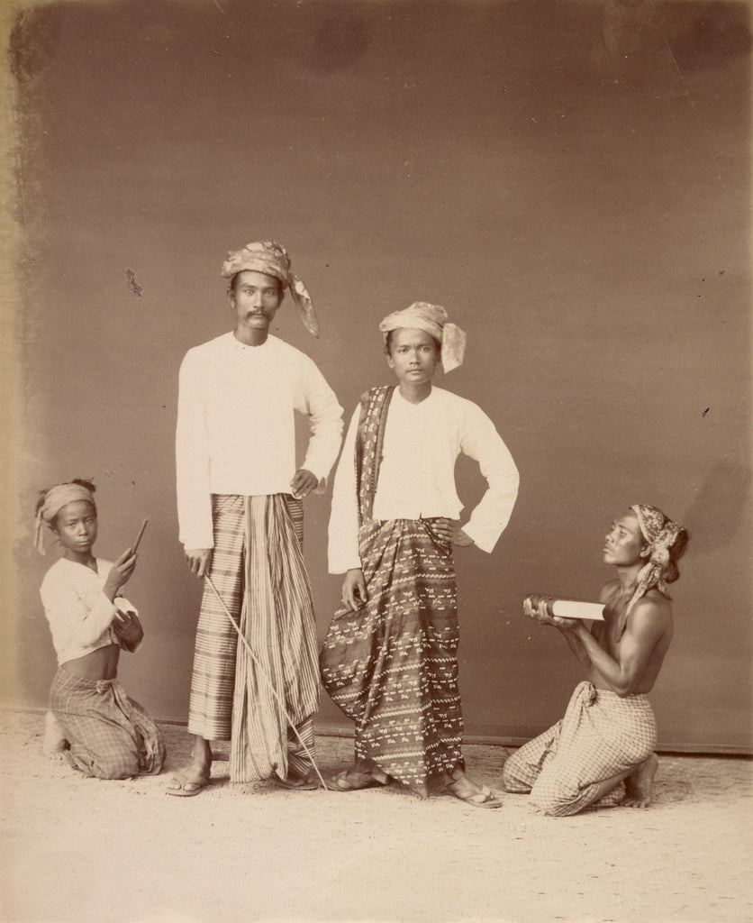 Felice Beato:Burmese Gentlemen and Servants, Poster Print Wall Art