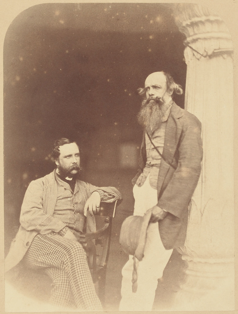 Felice Beato:[Portrait of two European men, one seated, one , Poster Print Wall Art