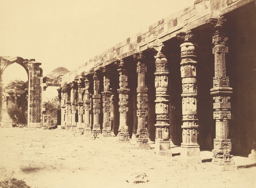 Charles Moravia:[Interior of the Hindu Temple in Kootub], Poster Print Wall Art