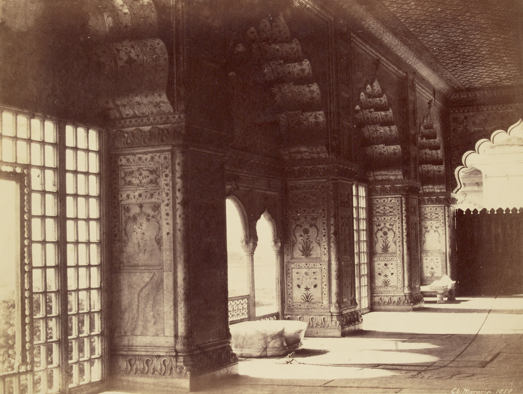 Charles Moravia:[Interior of the Crystal Throne in the Dewan, Poster Print Wall Art
