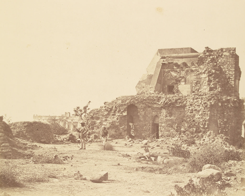 Felice Beato:[Observatory and Battery with Hindoo Rao's Hous, Poster Print Wall Art