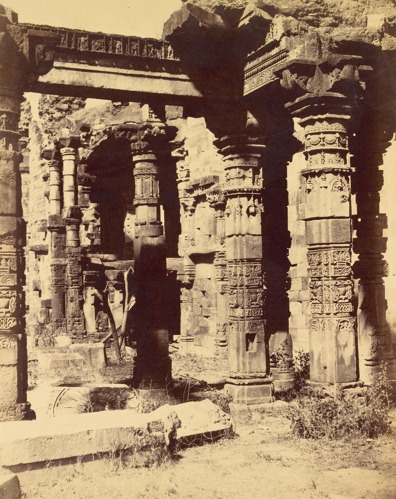 Charles Moravia:[Exterior of the Hindu Temple in Kootub], Poster Print Wall Art