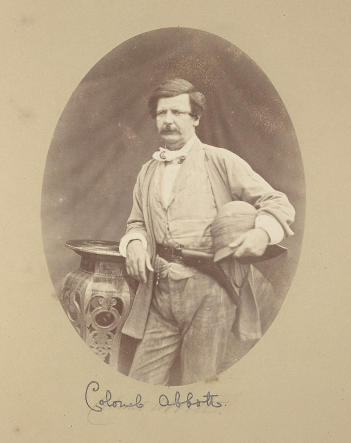Felice Beato:[Portrait of Colonel Abbott, Inspector General ,16x12