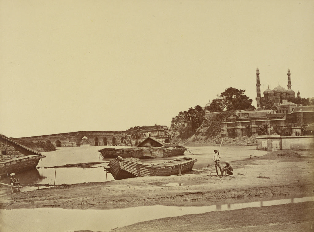 Felice Beato:[Stone Bridge and the New Fortifications, Luckn, Poster Print Wall Art