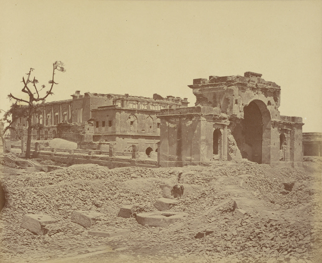 Felice Beato:[Gateway and Banqueting Hall, Lucknow], Poster Print Wall Art
