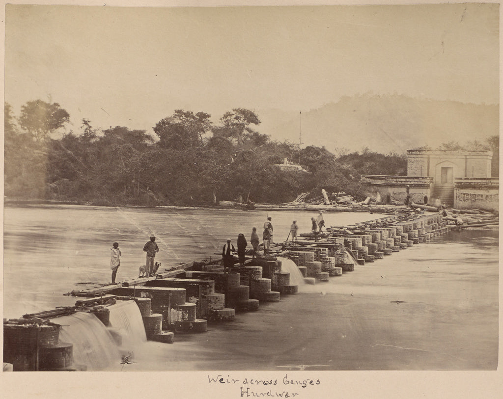Unknown:Weir across Ganges, Hurdwar, Poster Print Wall Art