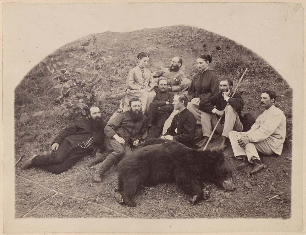 Unknown:[Group Portrait of Europeans with Dead Bear], Poster Print Wall Art