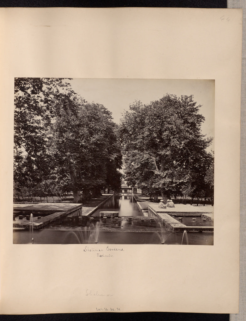 Samuel Bourne:Shalimar Gardens, Kashmir, Poster Print Wall Art