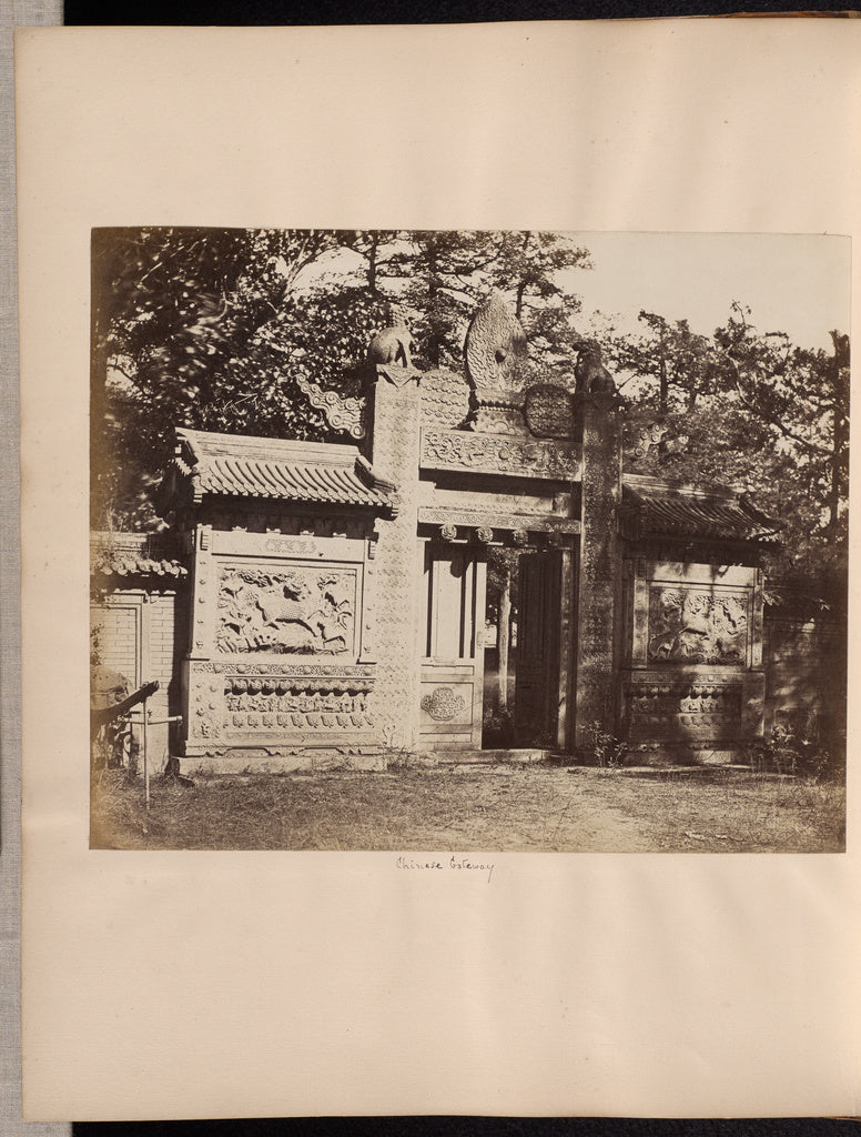 Felice Beato:Exterior of the Tomb, Depot near Peking, Poster Print Wall Art
