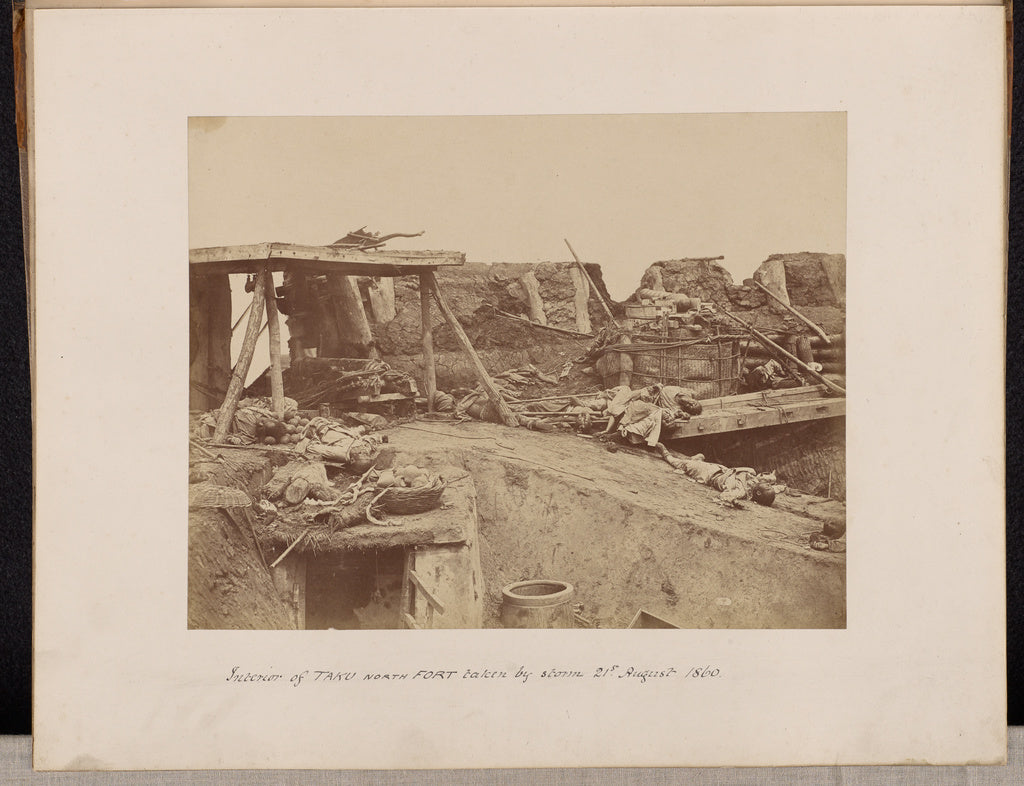 Felice Beato:Interior of the English Entrance to North Fort , Poster Print Wall Art