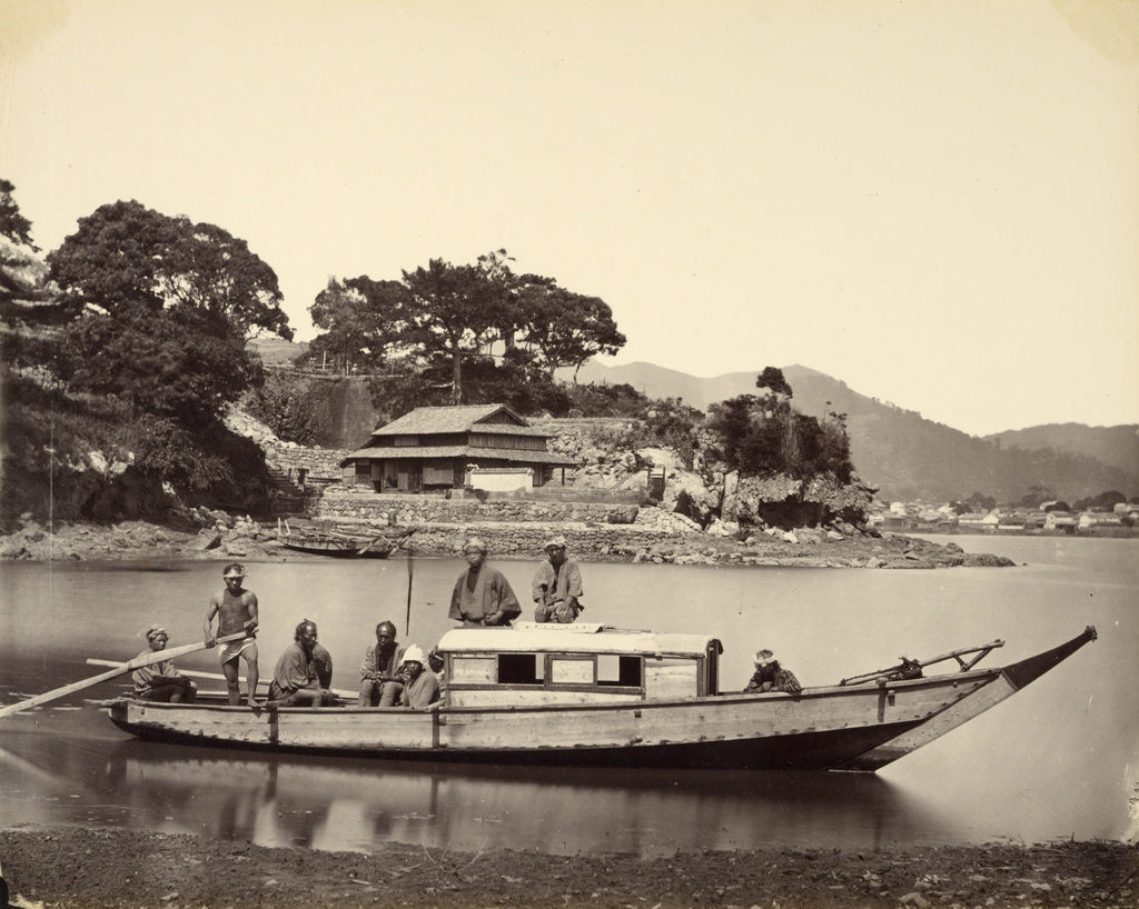Felice Beato:[Japanese Junk in Canal, Nagasaki], Poster Print Wall Art