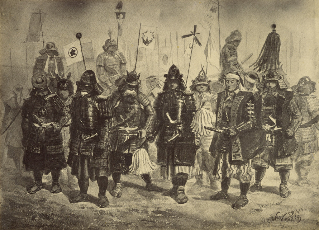 Felice Beato:[Photographic Copy of a Drawing of Japanese War, Poster Print Wall Art